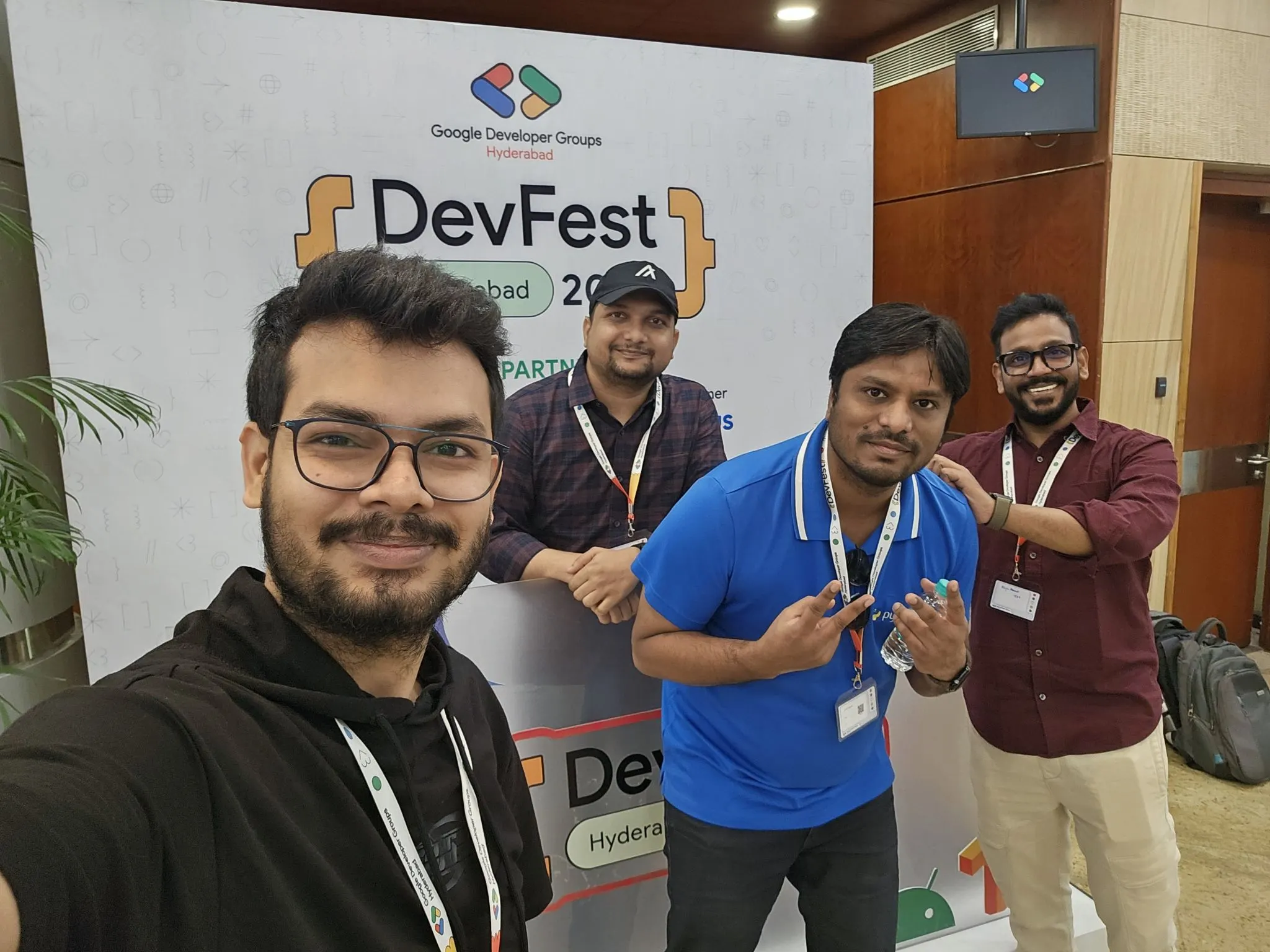 With friends at DevFest - GDG DevFest Hyderabad 2025