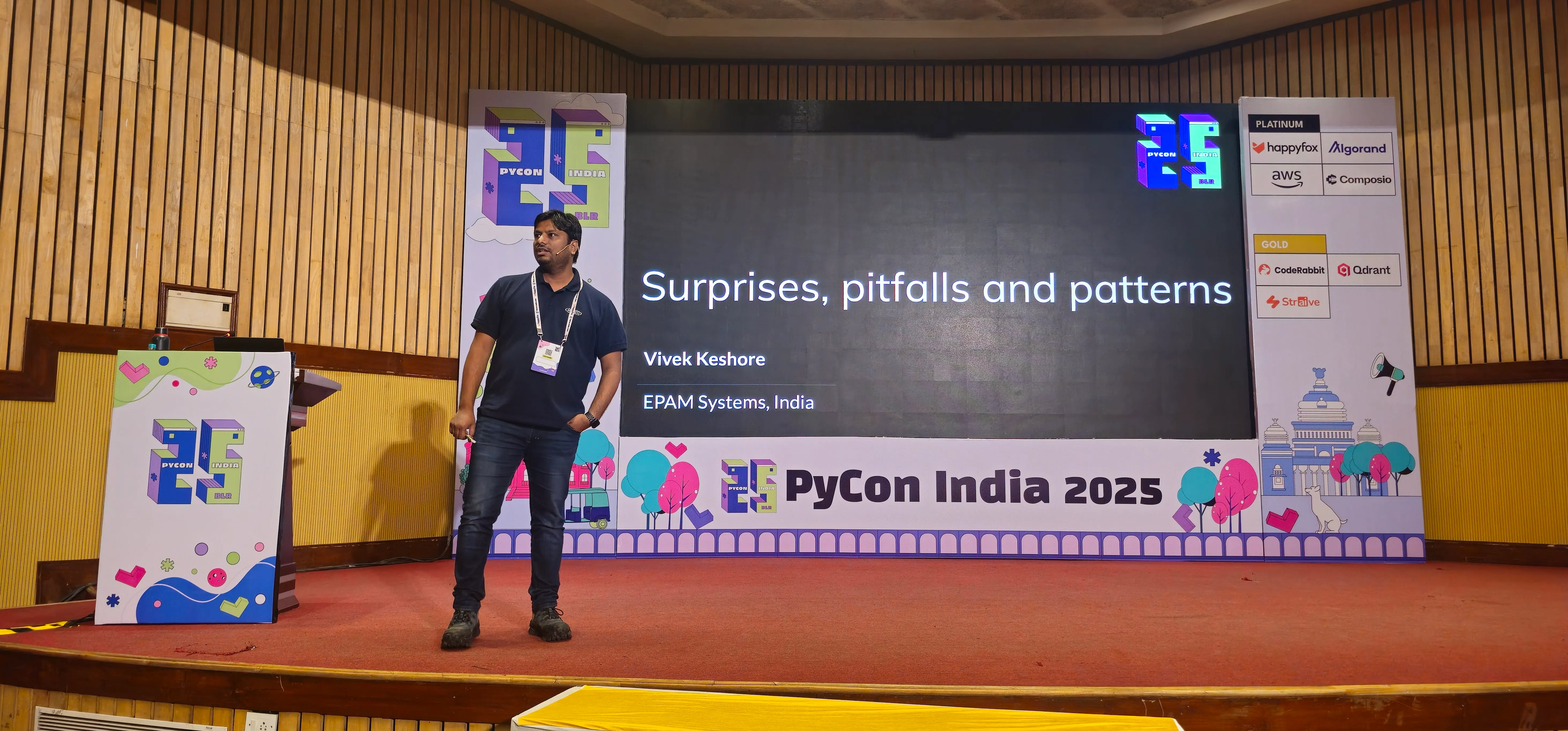 Surprises, Pitfalls and Patterns — on the main stage - PyCon India 2025